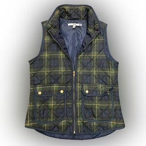 Max Studio vest blue & green plaid size medium
